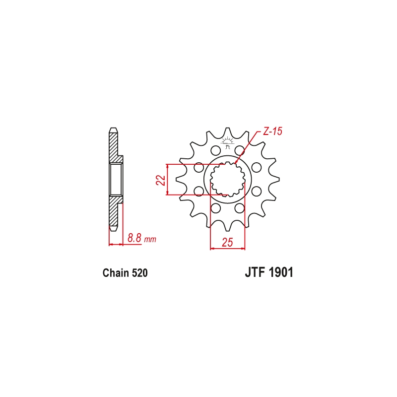 Ritzel JT 14T, 520