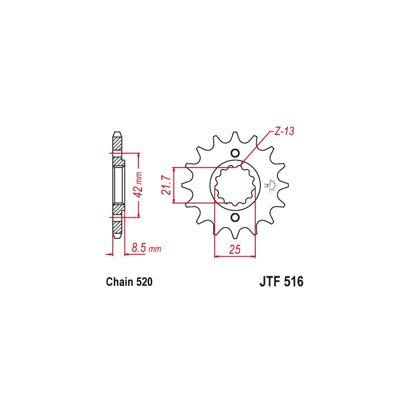 Ritzel JT 16T, 520