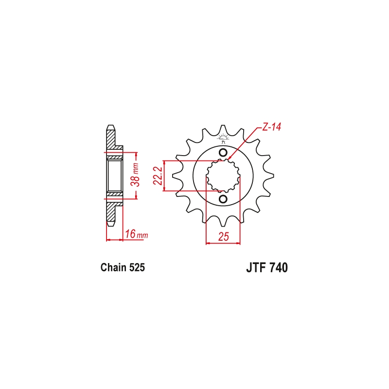 Ritzel JT 15T, 525