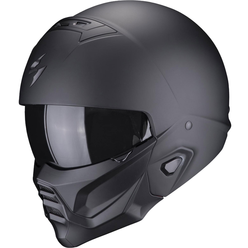 Offener Motorradhelm mit Maske Scorpion EXO-COMBAT II Solid schwarz matt