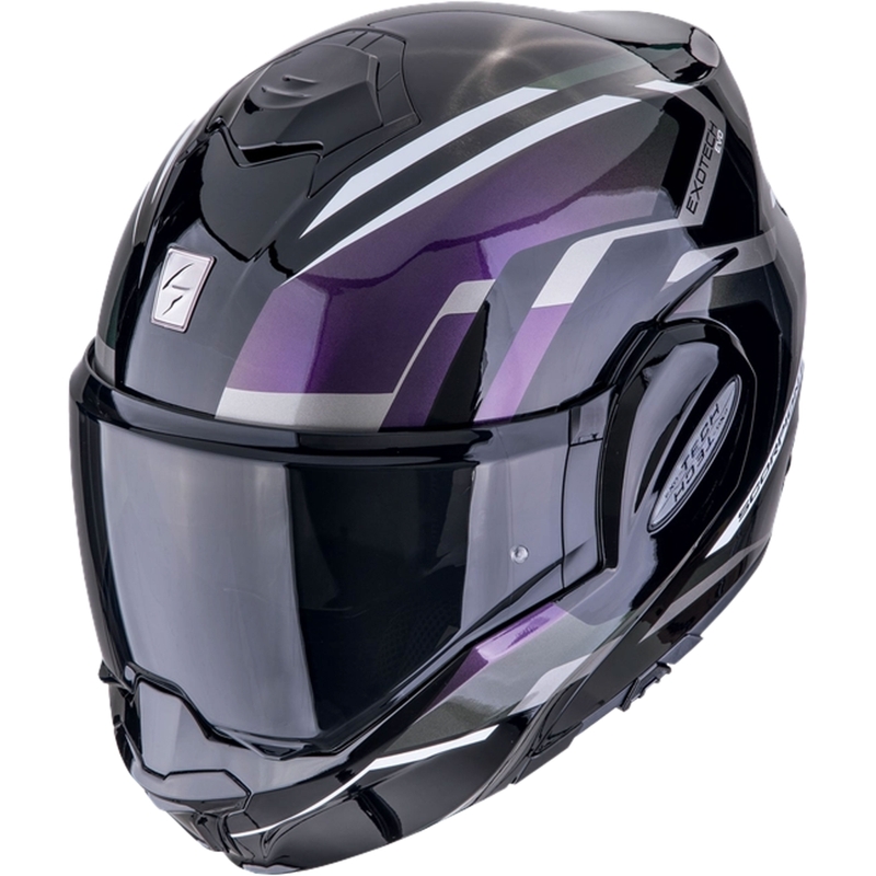 Klappbarer Motorradhelm Scorpion EXO-TECH EVO FURIO schwarzes Chamäleon