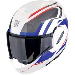 Klappbarer Motorradhelm Scorpion EXO-TECH EVO FURIO weiß-rot-blau