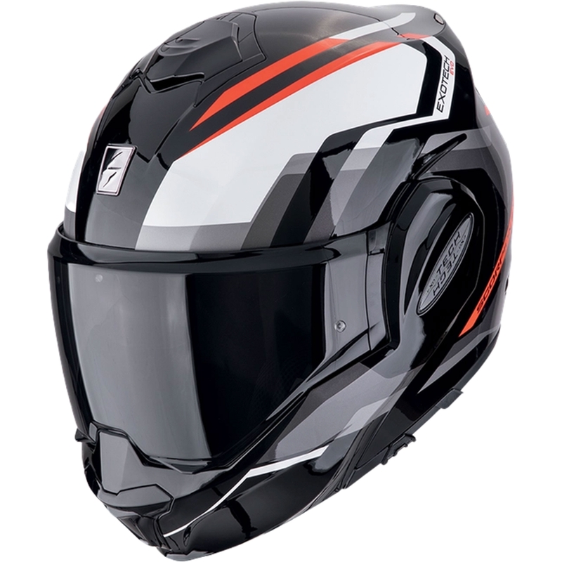 Klappbarer Motorradhelm Scorpion EXO-TECH EVO FURIO schwarz-rot Ausverkauf
