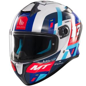 Integralhelm Motorrad MT Targo S SERGIO GARCIA blau-rot-weiß