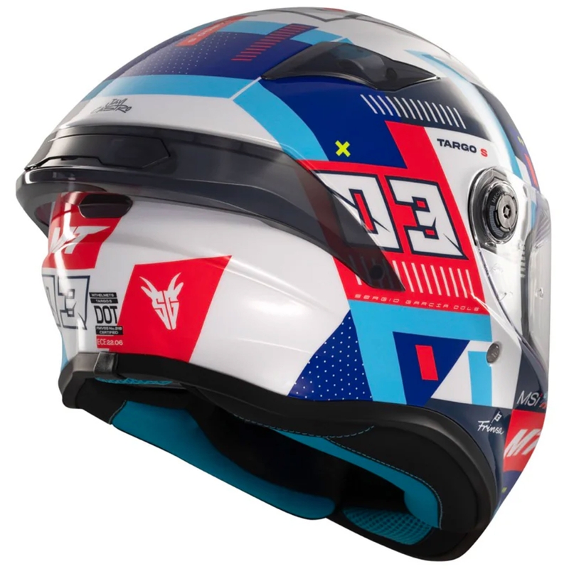 MT Targo S Integral Motorradhelm SERGIO GARCIA blau-rot-weiß