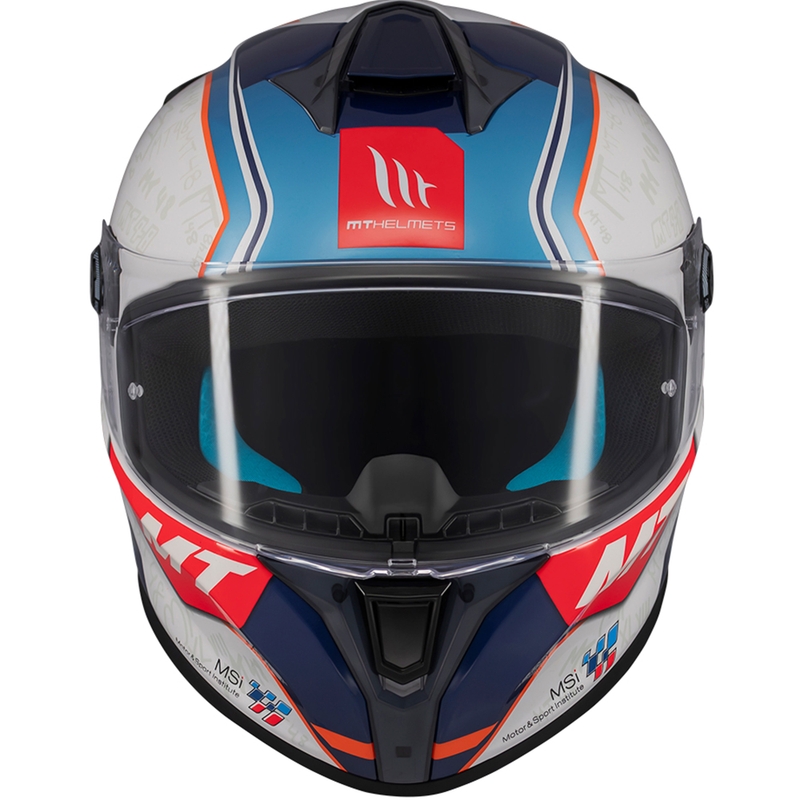Integralhelm Motorrad MT Targo S Ortola blau-weiß