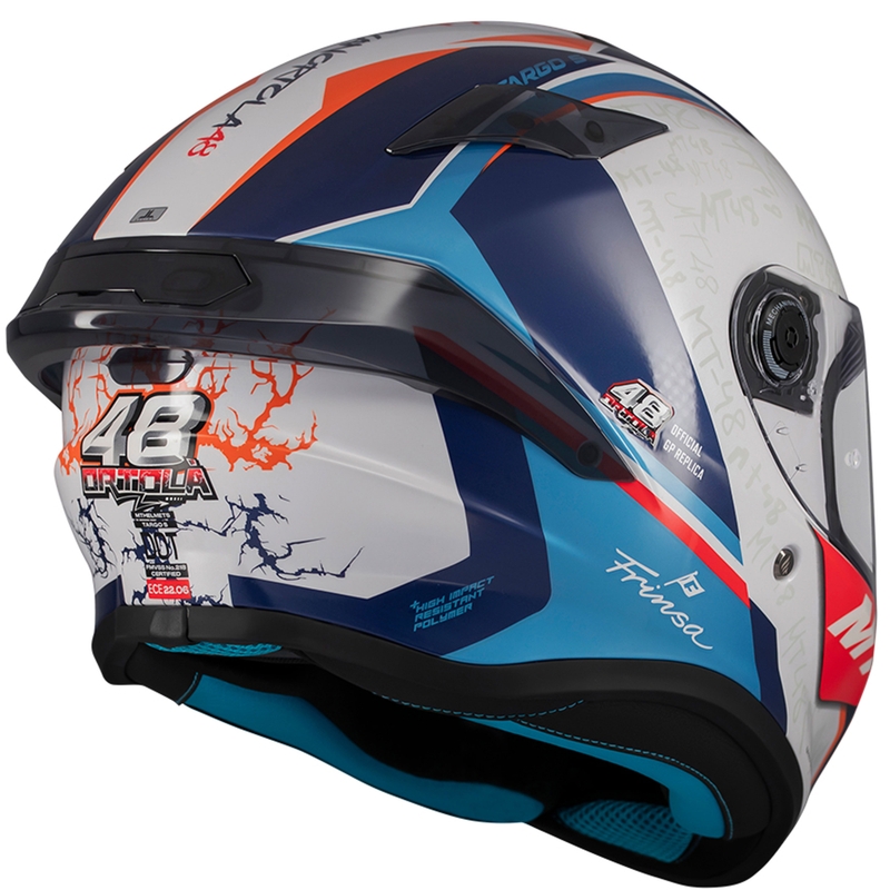 Integralhelm Motorrad MT Targo S Ortola blau-weiß