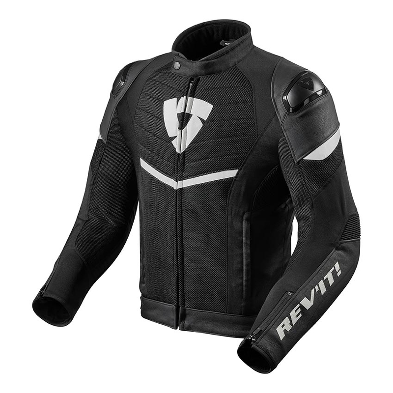 Revit Mantis Schwarz-Weiß Motorradjacke Ausverkauf