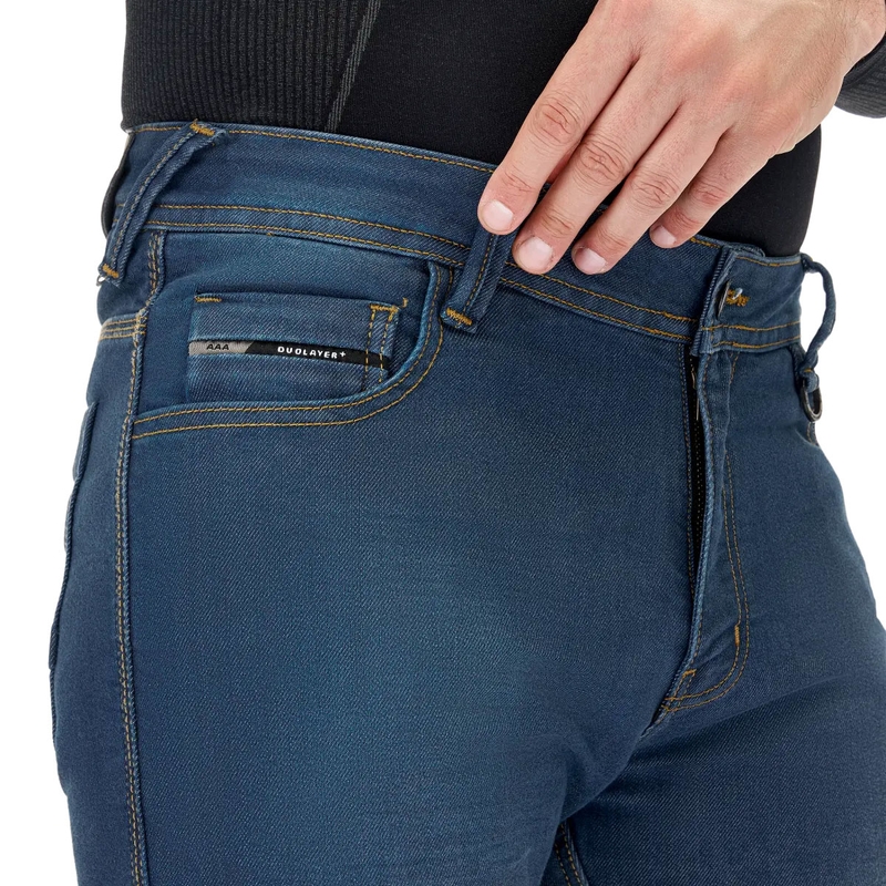 Shima Ridge Extended Biker Jeans Blau