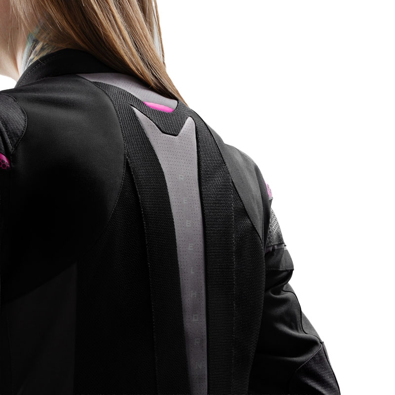 Women's Rebelhorn Hiflow V Schwarz-Grau-Rosa Motorradjacke