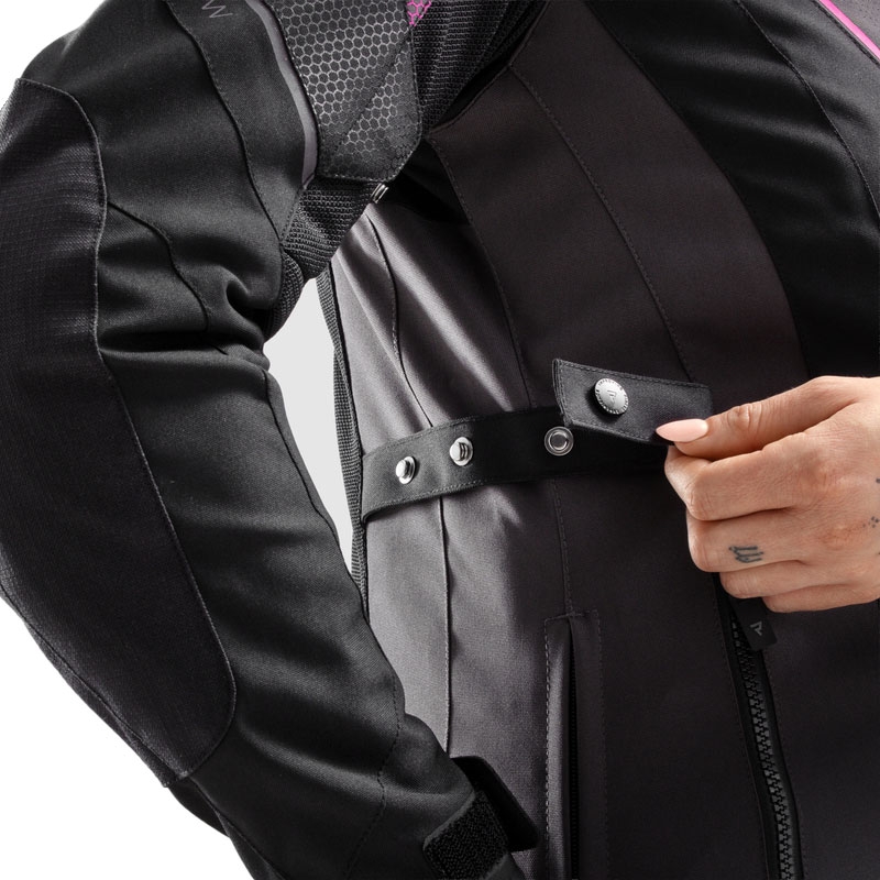 Women's Rebelhorn Hiflow V Schwarz-Grau-Rosa Motorradjacke
