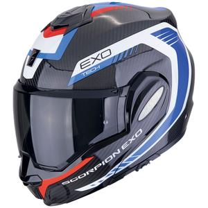 Klappbarer Motorradhelm Scorpion EXO-TECH EVO CARBON COSY schwarz-blau-rot