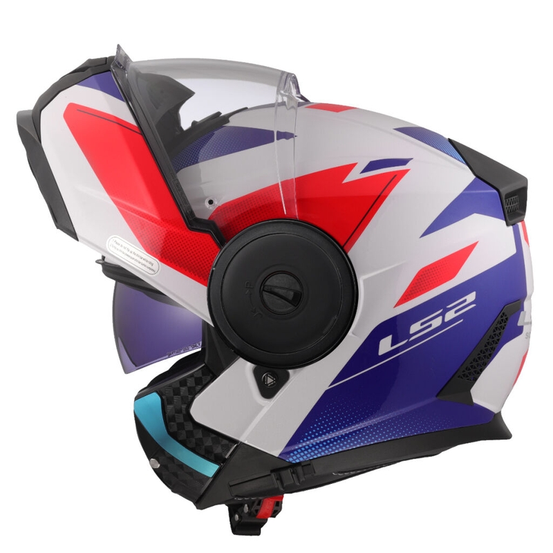 Klapphelm Motorrad LS2 FF902 Scope II Duria weiß-blau-rot