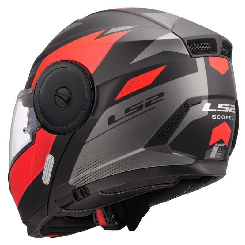 Klapphelm Motorrad LS2 FF902 Scope II Duria schwarz-rot