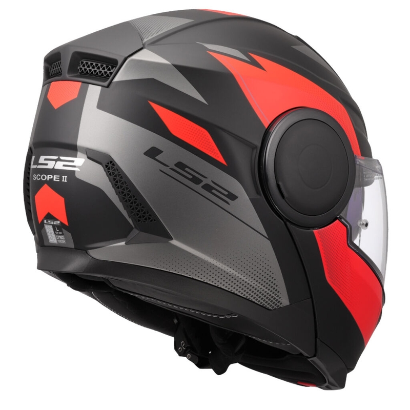 Klapphelm Motorrad LS2 FF902 Scope II Duria schwarz-rot