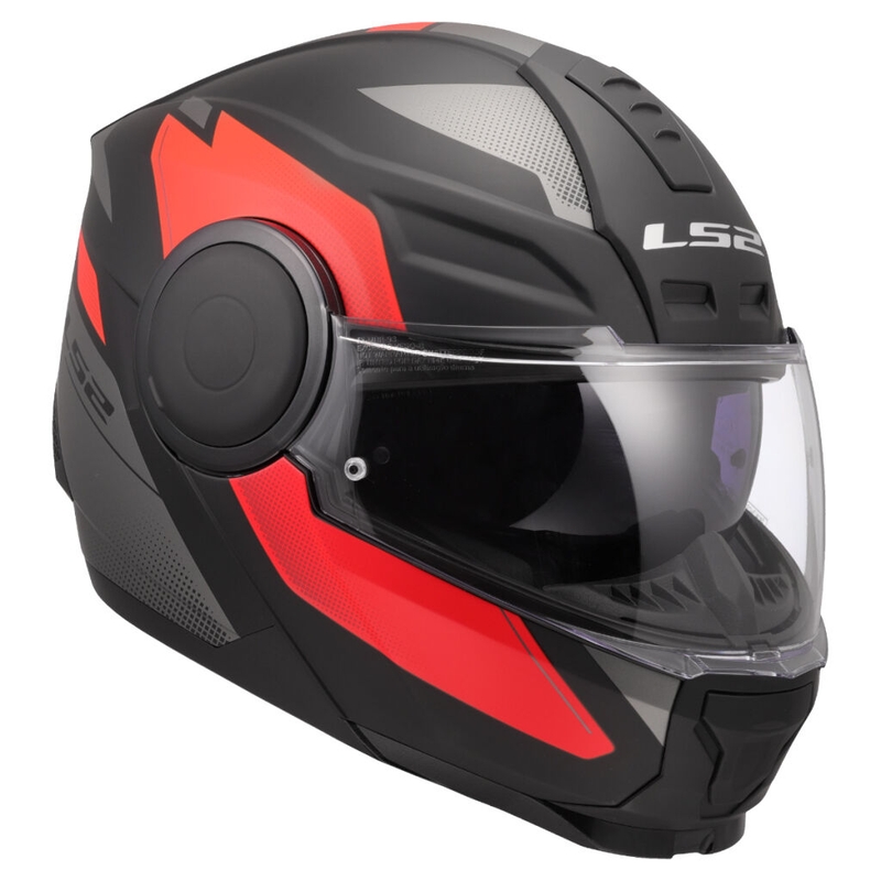 Klapphelm Motorrad LS2 FF902 Scope II Duria schwarz-rot
