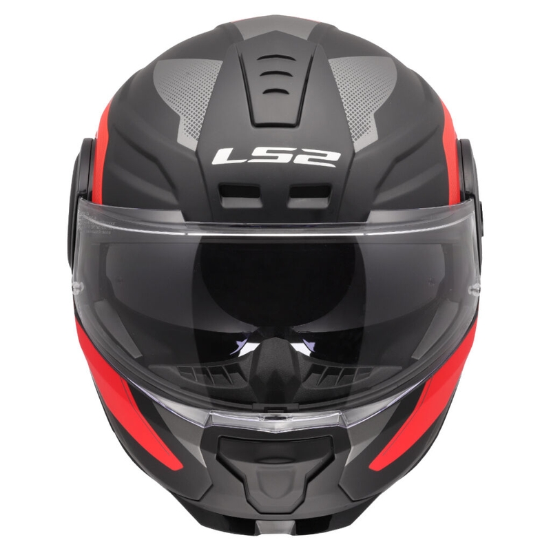 Klapphelm Motorrad LS2 FF902 Scope II Duria schwarz-rot