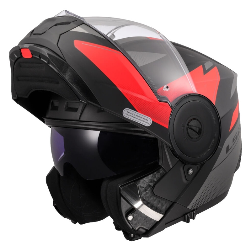 Klapphelm Motorrad LS2 FF902 Scope II Duria schwarz-rot