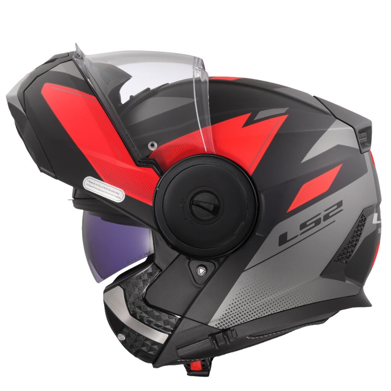 Klapphelm Motorrad LS2 FF902 Scope II Duria schwarz-rot