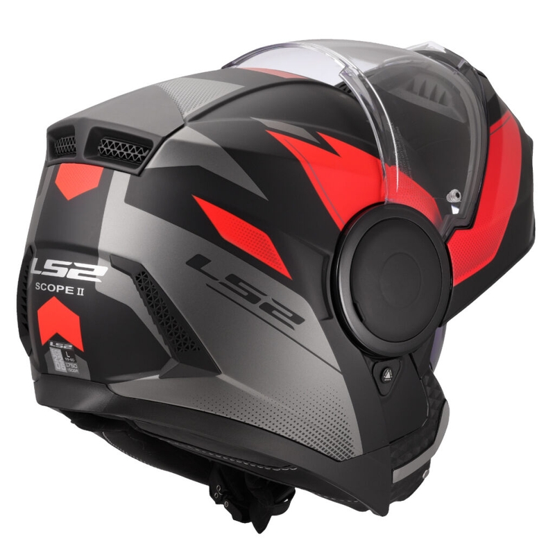 Klapphelm Motorrad LS2 FF902 Scope II Duria schwarz-rot