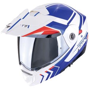 Klappbarer Motorradhelm Scorpion ADX-2 LEWIS weiß-blau-rot
