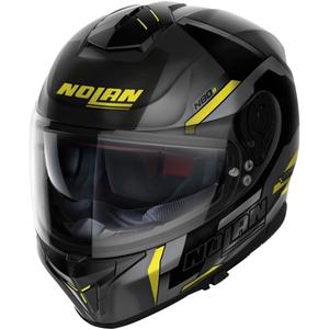 Integrierter Motorradhelm Nolan N80-8 Wanted N-com schwarz-fluo gelb