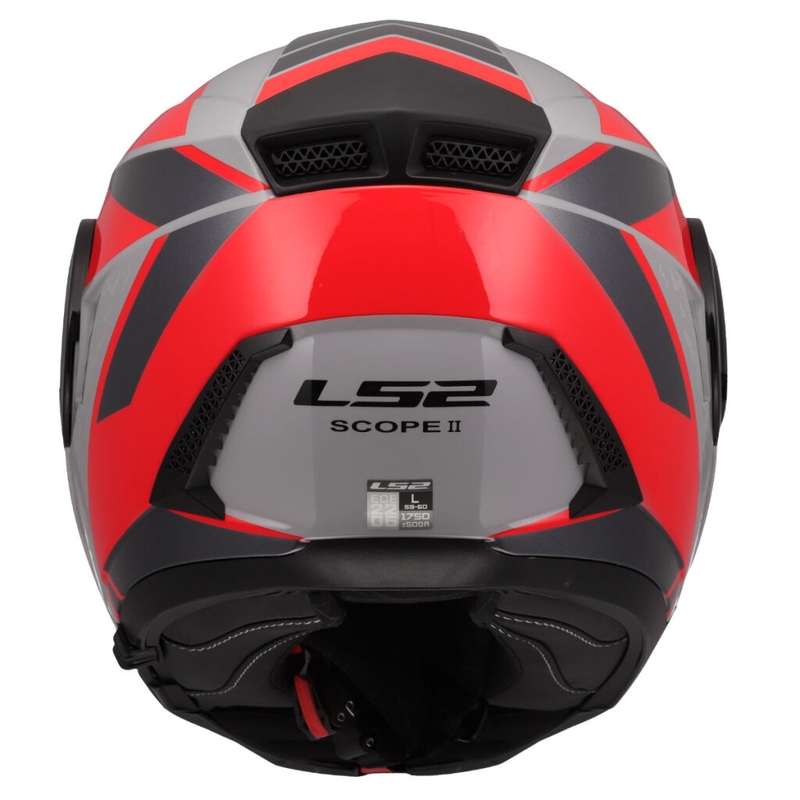 Klapphelm Motorrad LS2 FF902 Scope II Oxyd grau-rot