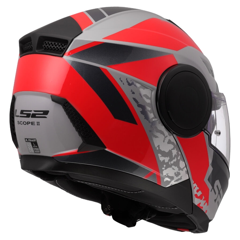 Klapphelm Motorrad LS2 FF902 Scope II Oxyd grau-rot