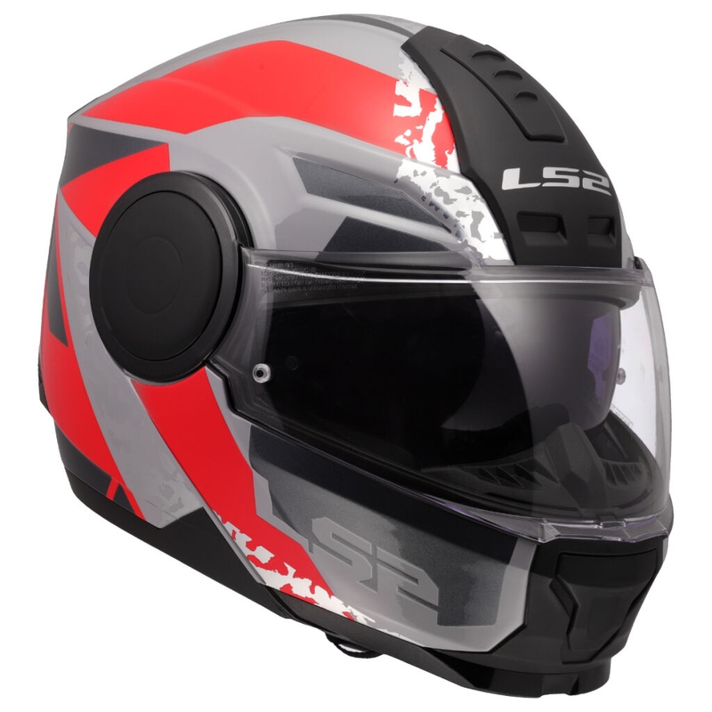 Klapphelm Motorrad LS2 FF902 Scope II Oxyd grau-rot