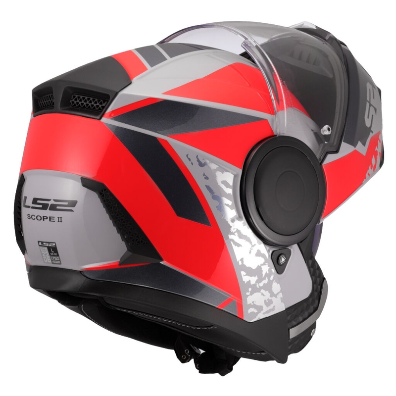 Klapphelm Motorrad LS2 FF902 Scope II Oxyd grau-rot