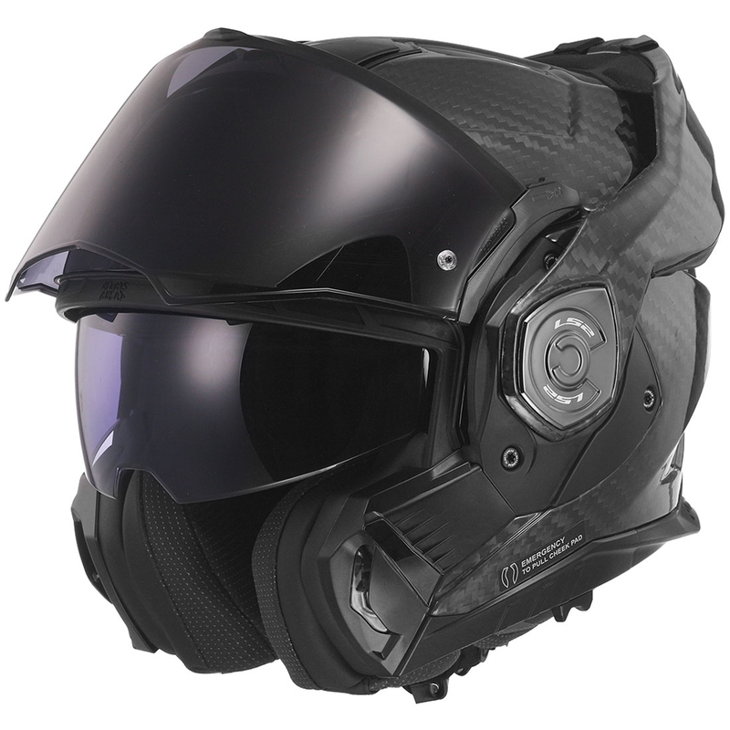 Klapphelm Motorrad LS2 FF901 Advant X Solid Carbon schwarz
