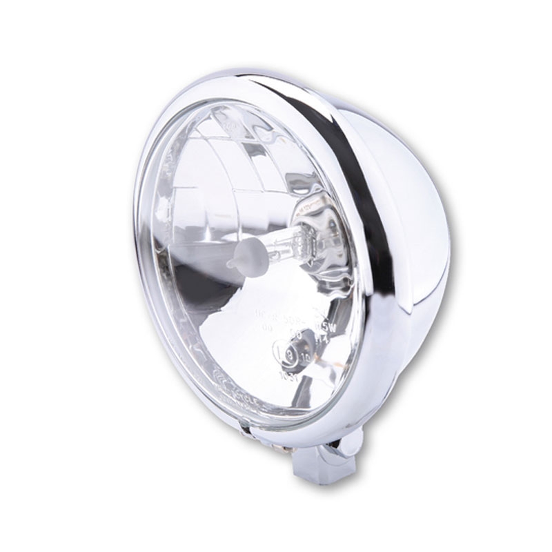 Highsider Smart Bates Style 5 3/4 Zoll Klarglas Chrom Scheinwerfer