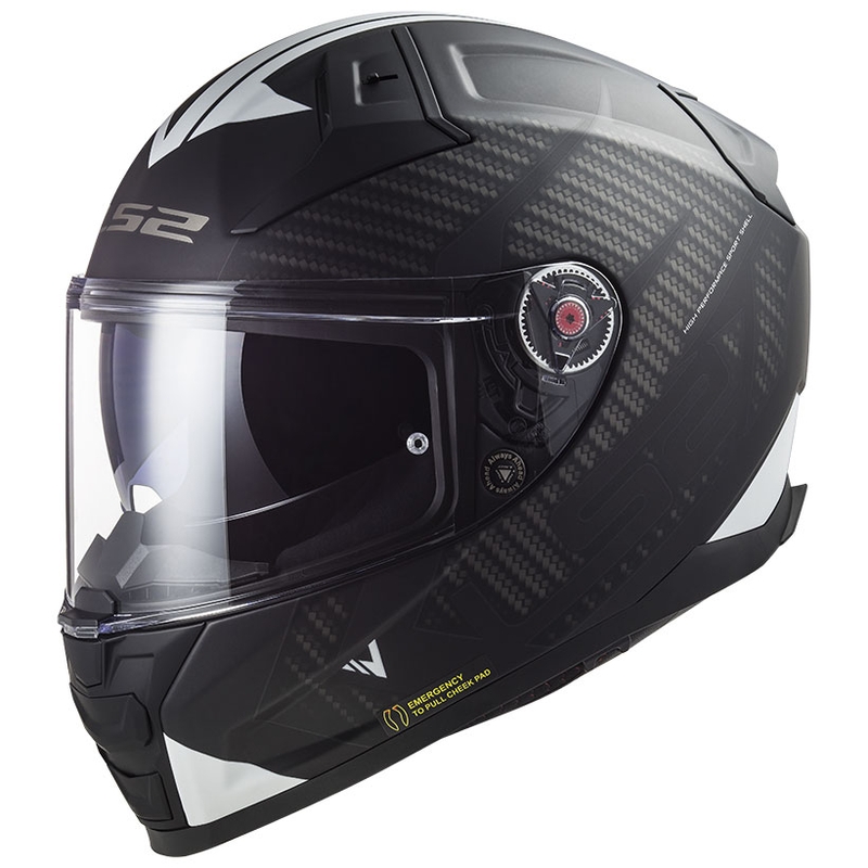 Integralhelm Motorrad LS2 FF811 Vector II Splitter weiß-schwarz