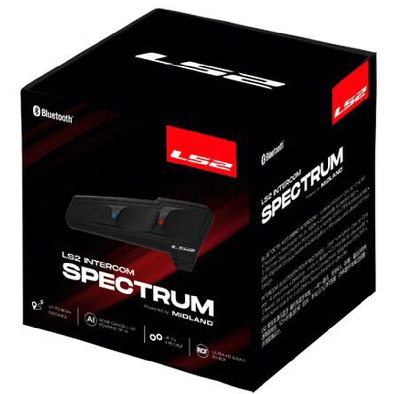 Bluetooth-Motorrad-Intercom LS2 Spectrum schwarz