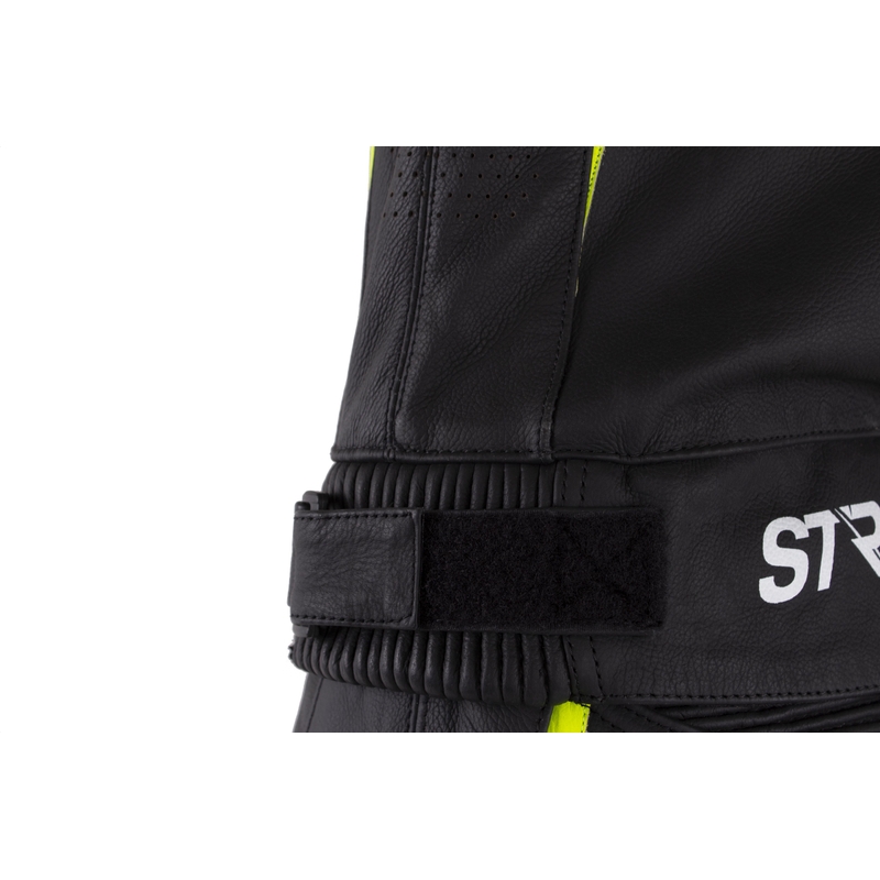 Street Racer Fast Track 2.1 Schwarz-Fluo Gelb-Weißer Motorradoverall aus Leder