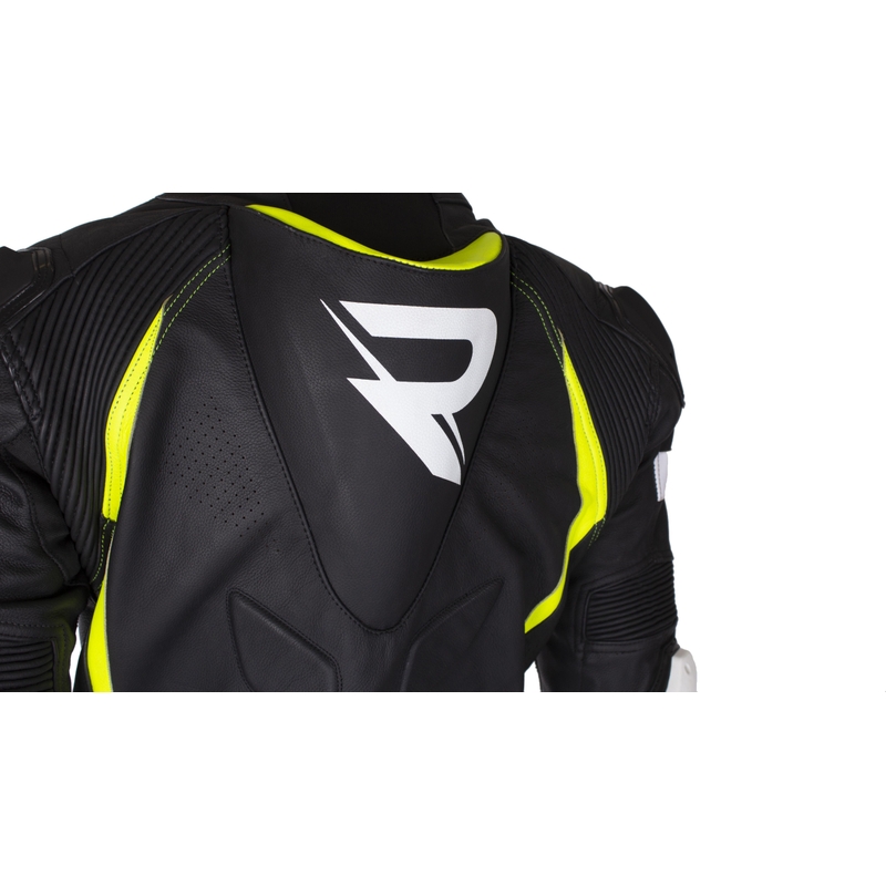 Street Racer Fast Track 2.1 Schwarz-Fluo Gelb-Weißer Motorradoverall aus Leder