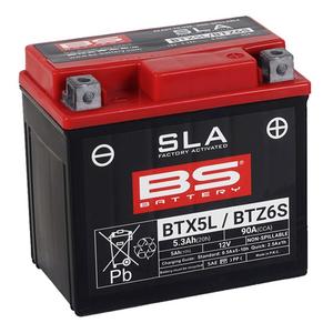 Werkaktivierte Motorradbatterie BS-BATTERY BTX5L (FA) (YTX5L (FA)) SLA
