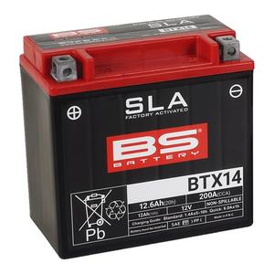 Werkaktivierte Motorradbatterie BS-BATTERY BTX14 (FA) (YTX14 (FA)) SLA