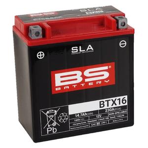 Werkaktivierte Motorradbatterie BS-BATTERY BTX16 (FA) (YTX16 (FA)) SLA