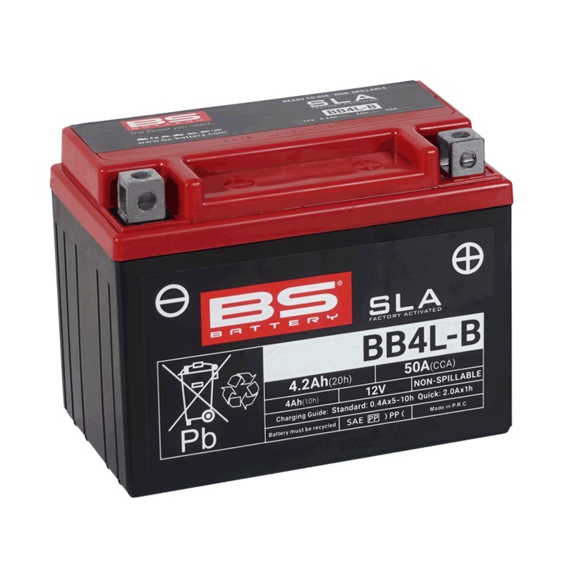 BS Battery 300856 BTX14L AGM SLA MAX Motorrad Batterie, Schwarz