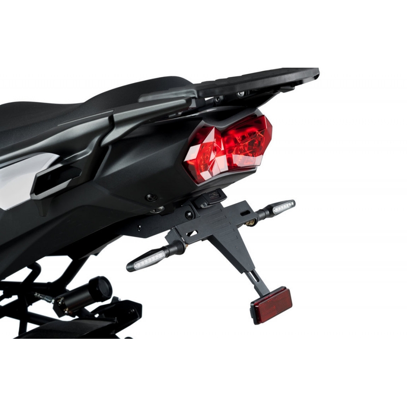 Adjustable license support PUIG schwarz für KAWASAKI Versys 1000 / S / SE 2019, KAWASAKI Versys 1100 / S / SE 2025-2026