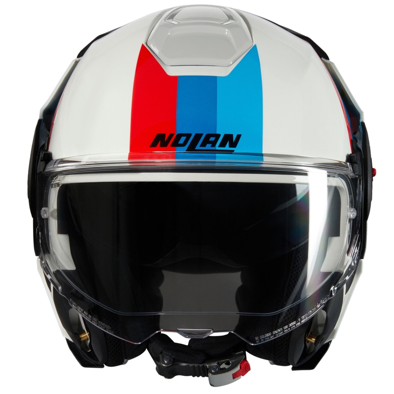 Motorrad-Klapphelm Nolan N120-1 Lineo N-COM 347 weiß-blau-rot