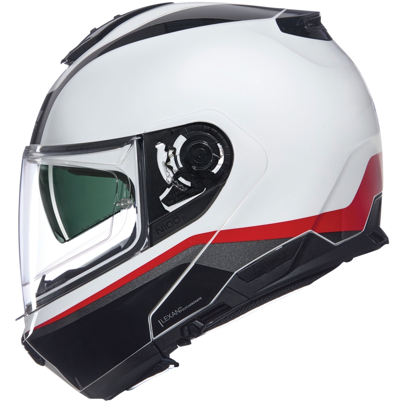 Klapphelm Motorrad Nolan N100-6 Incognito N-COM 344 weiß-schwarz-rot