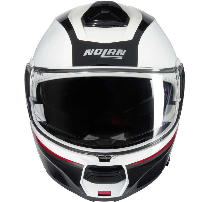 Klapphelm Motorrad Nolan N100-6 Incognito N-COM 344 weiß-schwarz-rot