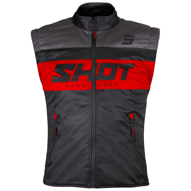 Shot Bodywarmer Lite Motorradweste schwarz-rot