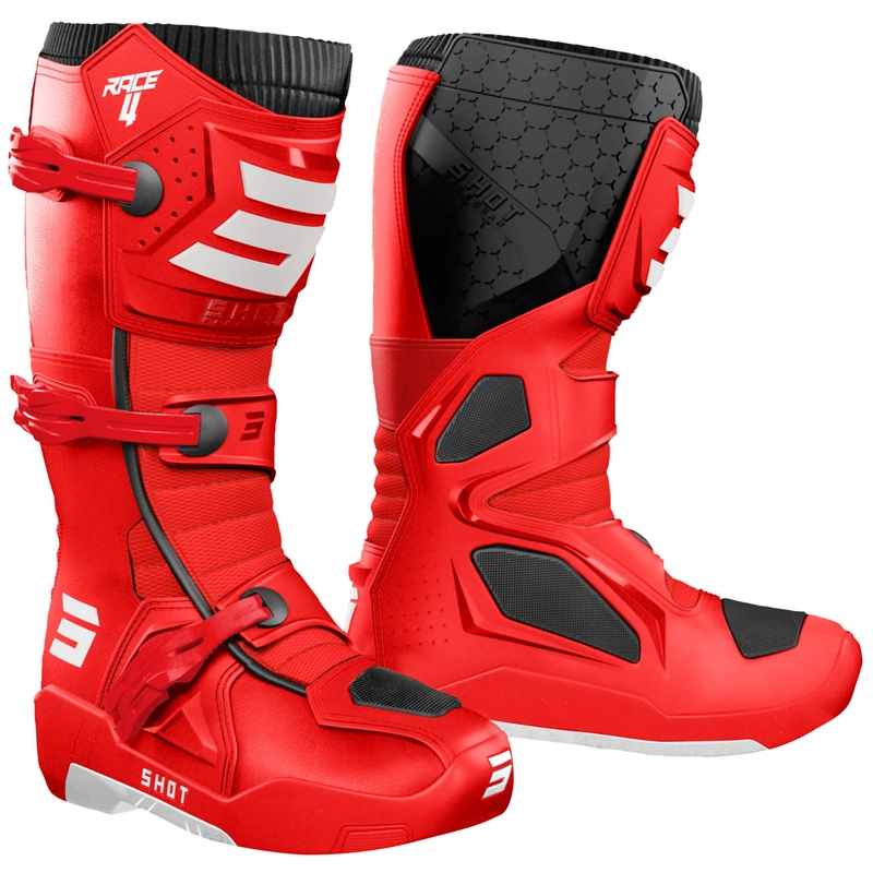 Shot Race 4 Motocross-Stiefel rot-schwarz