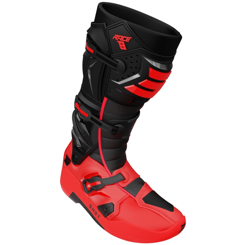 Shot Race 8 Motocross-Stiefel schwarz-rot