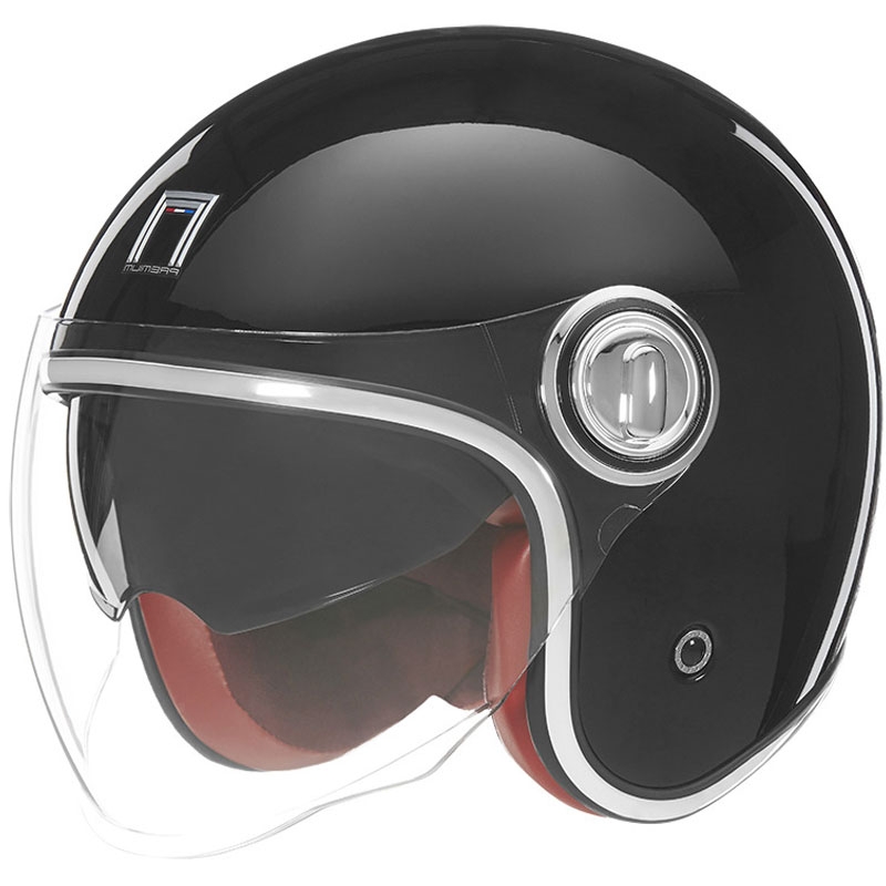 NOX PREMIUM Heritage Motorradhelm mit offenem Gesicht schwarz