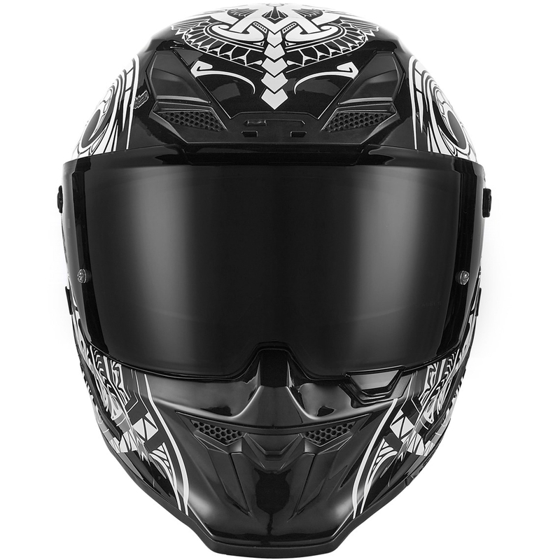 NOX Exklusiv Goliath Maori Integralhelm für Motorräder, schwarz-weiß