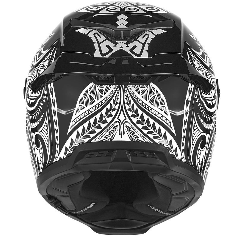 NOX Exklusiv Goliath Maori Integralhelm für Motorräder, schwarz-weiß